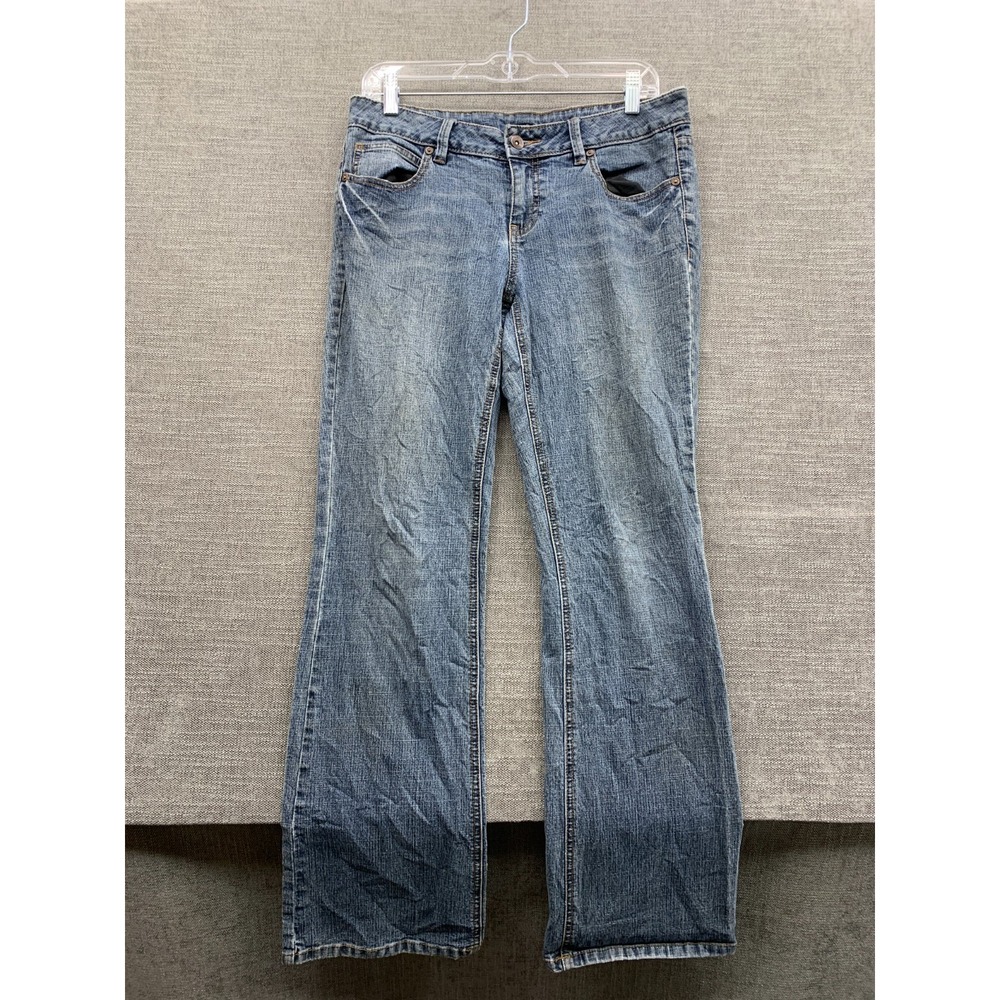 APT.9 Bootcut Jeans Womens 8 Blue Denim Cotton Stretch Medium Wash Straight